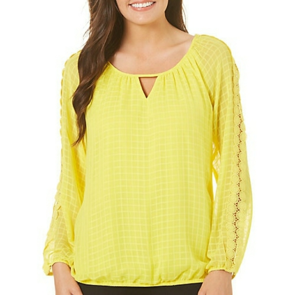 Alyx Long Sleeve Round Neck Woven Blouse